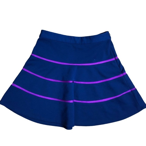Club Monaco Purple Stripped Flare skirt 00 - Picture 1 of 4